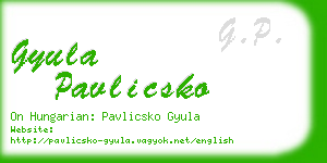 gyula pavlicsko business card